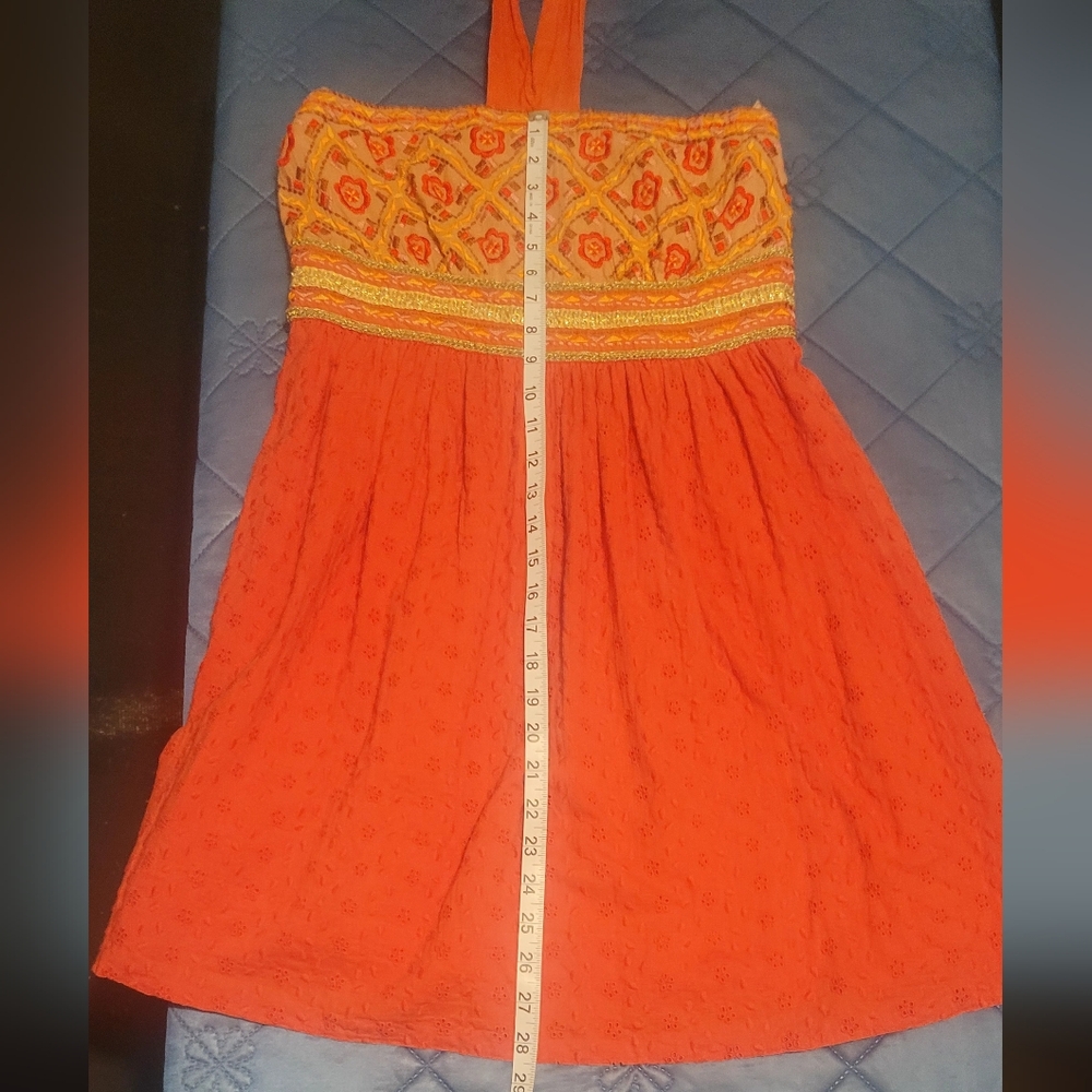 American Rag Orange Smocked Top - Picture 7 of 10